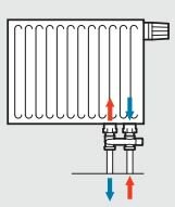 Radiator Omkeerstuk Muuraansluiting Haaks 1/2&quot;x EK(3/4&quot;) 