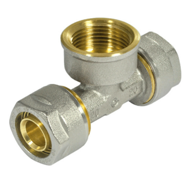 Comisa T-Stuk 20/2 mm x 3/4&quot;F x 20/2 mm Klemkoppeling