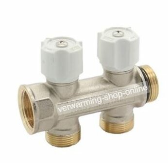 Begetube Collector 4/4&quot; Met 2 Ingebouwde Kraantjes 3/4 Euroconus wit met indicatieplaatjes   225100902