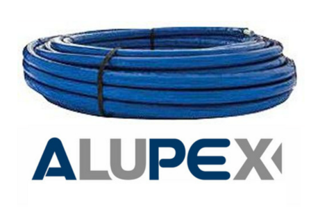 APE meerlagenbuis AluPEx  26/3 mm met blauwe isolatiemantel 10 mm (Rol 50 m Blauw)