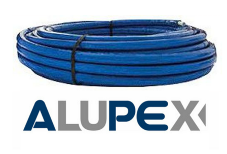 APE meerlagenbuis AluPEx  20/2 mm met blauwe isolatiemantel 6 mm (Rol 50 m )