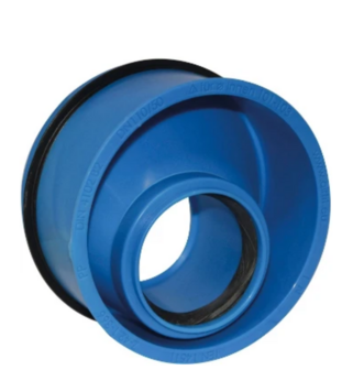 Airfit Verloopstuk Met Rubber MF 108-90 mm (Excentrisch) Voor Dikwandige Buis Blauw