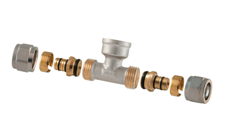 Comisa T-Stuk 20/2 mm x 3/4&quot;F x 20/2 mm Klemkoppeling