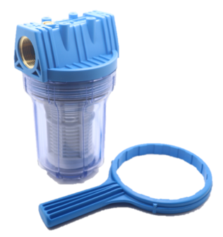 Aqua Voorfilter Mini 1&quot; Voor regenwater Pompen incl sleutel en afwasbaar filterpatroon 