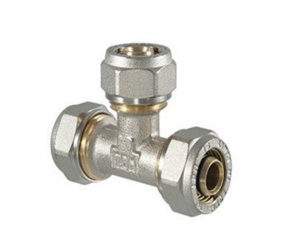 T-Stuk 3 x 20/2 mm Alupex schroef / knel koppeling  - vaste insert