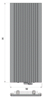 Vasco Alu-Zen Verticale Aluminium Radiator H1800 B525 Wit (1874 Watt) - witte structuurlak S600