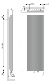 Vasco Bryce V100 Verticale Aluminium Radiator H1800 B375 (1373 Watt) - witte structuurlak S600