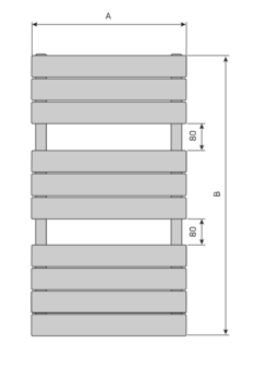 Radson handdoekradiator Muna H1730 B600 (987 Watt)  RAL 9016