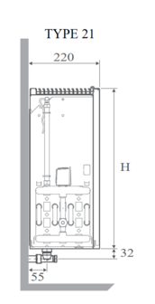 Jaga Strada Hybrid MM  65 x 060 x 21 (2561 W bij regime 75/65/20&deg;C)