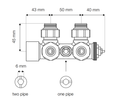 Ventielset muuraansluiting WIT 1/2&quot; M  - 16/2 Alupex  163916