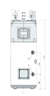 Ariston Warmtepompboiler lucht/water NUOS PLUS WIFI 200 ERP A+