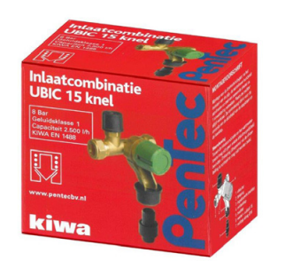Pentec Ubic Inlaatcombinatie 2x15mm Knelfitting - Ubic15   1201-0-08-02