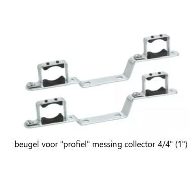 Dubbele Collector Beugels 4/4&quot; (Set van 2 stuks voor messing collector)