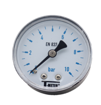 Manometer SW AXIAAL (achter) 1/4&quot;  0-10 bar  - 50 mm