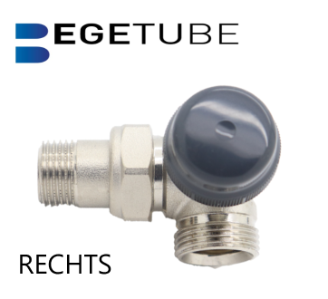 Begetube Dubbel Haaks Omgekeerde radiator Kraan 1/2&quot;M x M24  - RECHTS 137040052