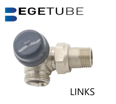 Begetube Dubbel Haaks Omgekeerde radiator Kraan 1/2&quot;M x M24  - LINKS 136040052