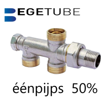 Begetube Onderverdeelstuk ZIJKANT 50% Vloer 1/2&quot;M x M24 EENPIJPS - 119010052