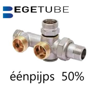 Begetube Onderverdeelstuk ZIJKANT 50% Muur 1/2&quot;M x M24 EENPIJPS - 119030052