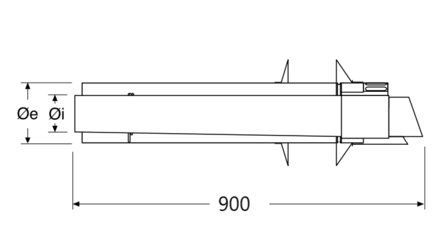 XP Concentrische muurdoorvoer 80/125 mm met rozas