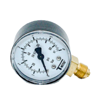 Manometer SW RADIAAL  (onder) 1/4&quot;  0-10 bar  - 50 mm