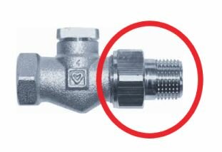 Staartstuk 3/4&quot; EK - 1/2&quot;  Met Losse Moer en dichtingsring