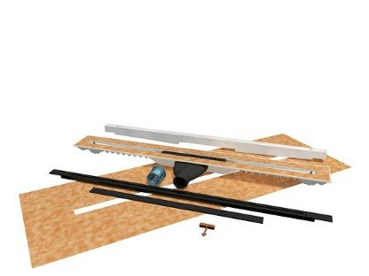 CarroDrain vloergoot Twiggi  XL LOW  100 TOT 160 CM  met ZWART  Rooster