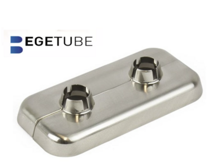 Begetube Dubbele Afdekrozet 50 mm Kunststof RVS look - 611503215