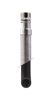 Flexibel Met Inox Omvlechting  met bocht 90&deg; 3/4&quot;F - 3/4&quot;F - 30 cm