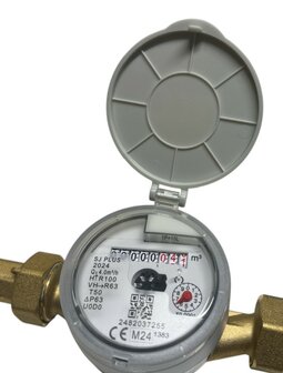 Waterteller 4/4 &quot; koud water incl tellerkoppelingen