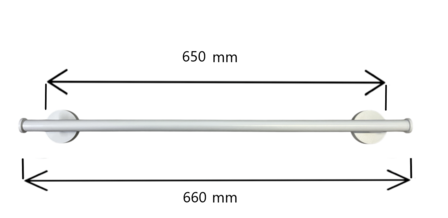 Magnetische Universele Handdoekhouder 660 mm (Vlak)  zwart