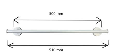 Magnetische Universele Handdoekhouder 660 mm (Vlak)  WIT