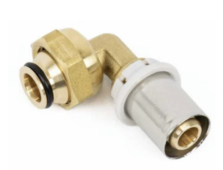 Begetube Haakse  Perskoppeling 1/2&quot; losse moer x 16/2  voor inbouwtoilet - 318.112.618