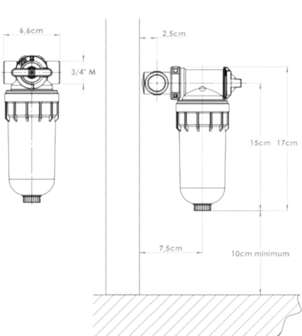 Opticalc  anti-kalk en -corrosie bescherming 3/4&quot; M  met ingebouwde bypass