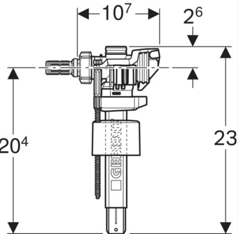 Geberit Servo Vlotterkraan Unifill 240700005 (Universeel)
