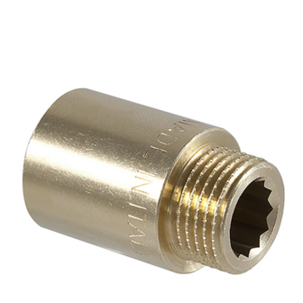 Verlengstuk 4/4&quot;MF x 50 mm messing