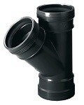 Wafix PP T-Stuk FFF 32 mm / 45&deg; zwart  - 3412203014  