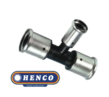 Henco PVDF  PK Perskoppeling verloop T-stuk  32/3 x 26/3 x 32/3    10PK322632