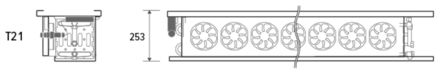 Jaga plafondinbouw  BEAM  T21  H 025  L 225  B 33  