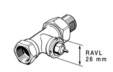 Danfoss Vervang Thermostaatkop AERO  RA/VL  2960- 26 mm klein