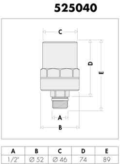 Caleffi Antishock 1/2&quot;M Waterslagdemper 90&deg; DN15 - 525040