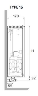 Jaga Strada Hybrid MM  50 x 180 x 16 ( 7371 W bij regime 75/65/20&deg;C)