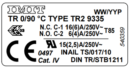 Imit inbouwaquastaat 0 - 86&deg;C   TR2  9335