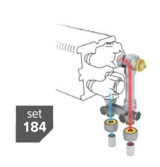 Jaga ventielset  184 vloeraansluiting  met Gampper Vario DP op 12 mm