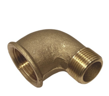Bocht MV Verloop Messing 3/4" - 4/4" MV