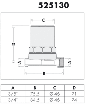 Caleffi Antishock 3/4&quot;MF Waterslagdemper