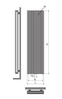 Vasco Verticale Design Radiator Carre CPVN2-ZB H1800 B475  GREY BLUE  9803  (1878 Watt)