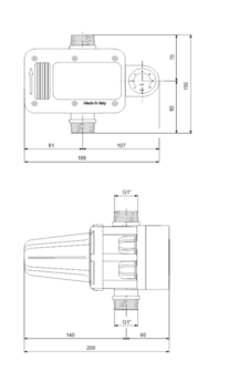 GRUNDFOS ELEKTRISCHE DRUKSCHAKELAAR PM PLUS  MET KABEL &amp; STEKKER 93264954