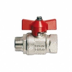 Bolkraan 1/2"MF Met Vlinder ROOD