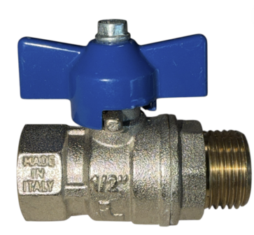 Bolkraan 1/2"MF Met Vlinder BLAUW