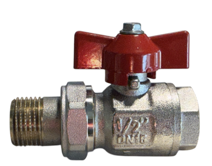 Bolkraan 1/2"MF Met Rode Vlinder &amp; Losse Koppeling 